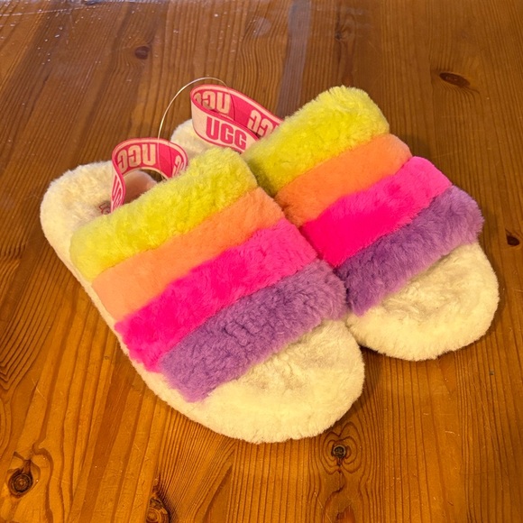 UGG Multicolor Fluffy Slippers - Picture 1 of 8